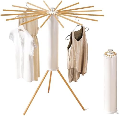 Portable beechwood tripod rack with sixteen arms