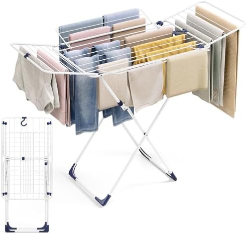 Four wing white gullwing foldable rack