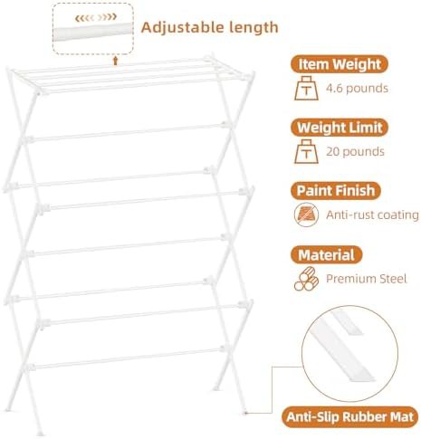 White three tier foldable floor rack — photo 3