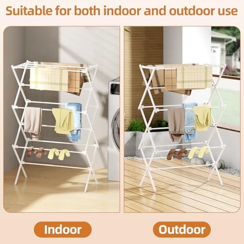 White three tier foldable floor rack — photo 5