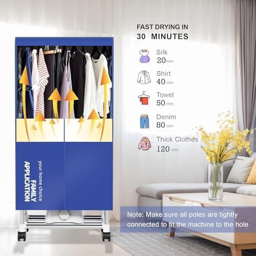 Blue portable electric drying wardrobe — photo 4