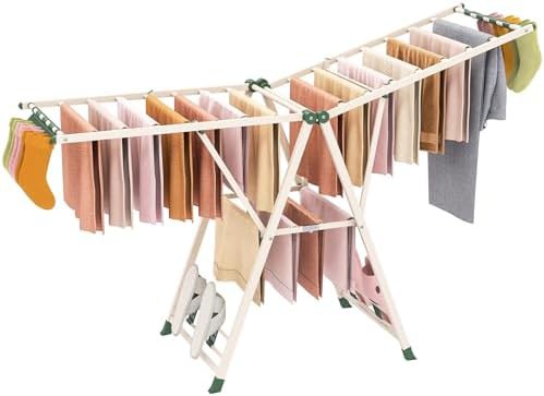 Tall metal rack with adjustable wings