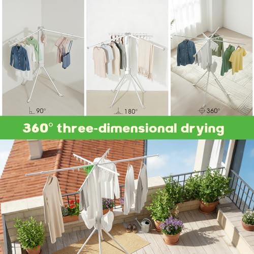 Carbon steel foldable tripod laundry rack — photo 3