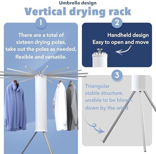 Aluminum tripod umbrella drying rack — photo 3