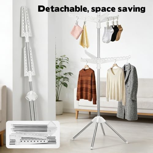 Two tier stainless steel laundry drying tree — photo 4