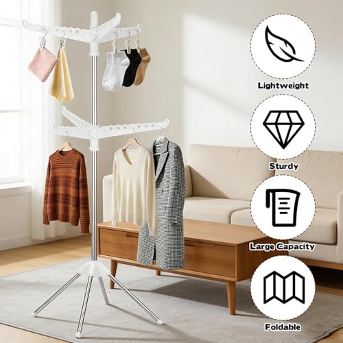 Two tier stainless steel laundry drying tree — photo 5