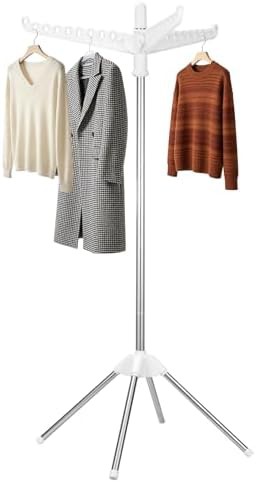 Rotatable folding laundry tree with hanging holes
