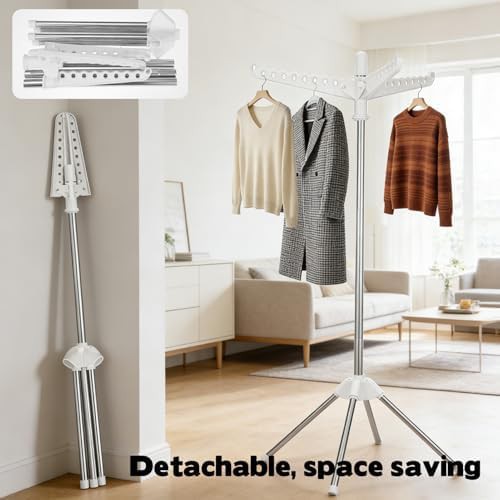 Rotatable folding laundry tree with hanging holes — photo 5