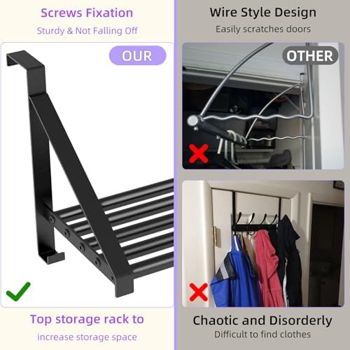Black stainless steel over door rack — photo 3