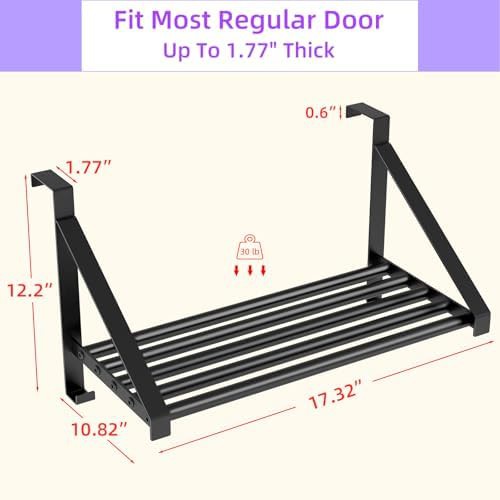 Black stainless steel over door rack — photo 4