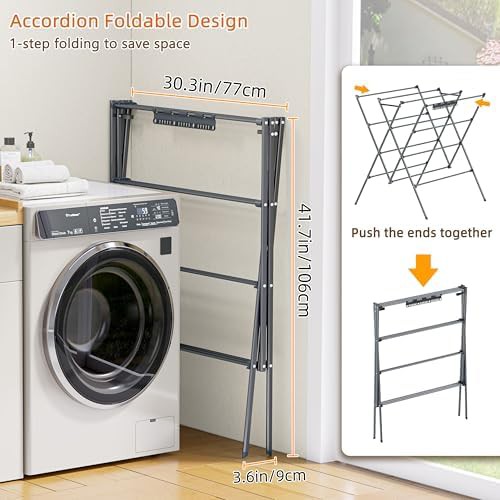 Twelve pole laundry rack with sock clips — photo 5