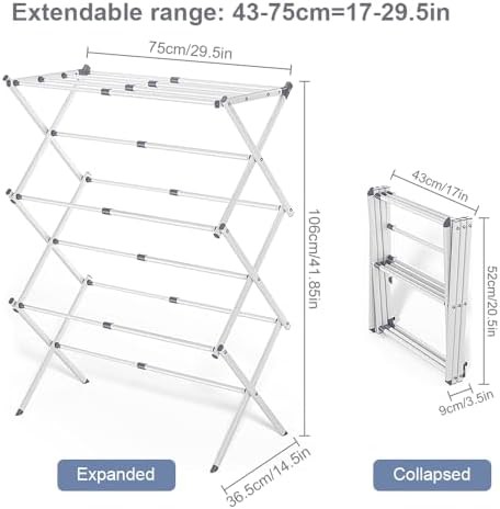 Compact white foldable laundry rack — photo 5