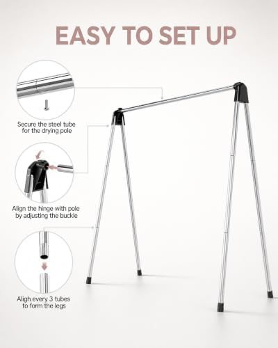 Portable stainless steel travel clothes rack — photo 5