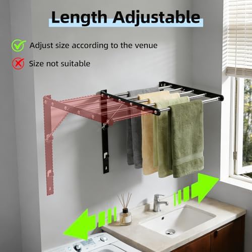 Black retractable wall mounted drying rack — photo 4