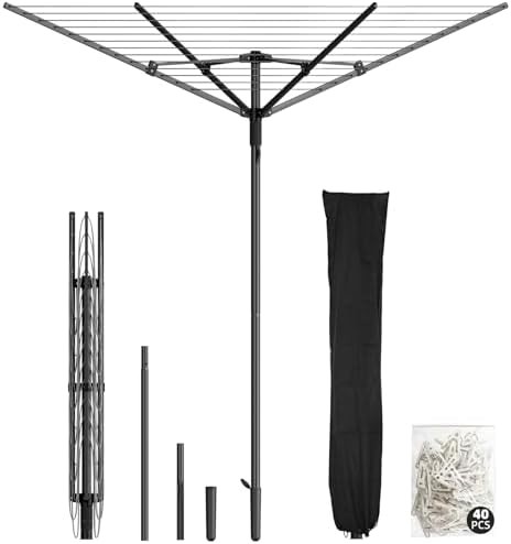 Black heavy duty outdoor umbrella drying rack