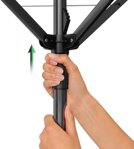 Black heavy duty outdoor umbrella drying rack — photo 4