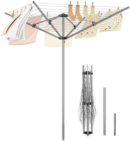 Heavy duty four arm umbrella clothesline