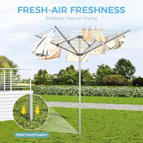 Heavy duty four arm umbrella clothesline — photo 4