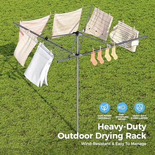 Heavy duty four arm umbrella clothesline — photo 5