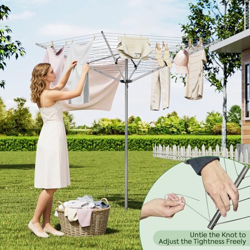 Extra large outdoor umbrella clothes drying rack — photo 4
