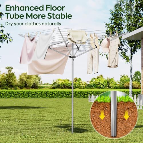 Extra large outdoor umbrella clothes drying rack — photo 5