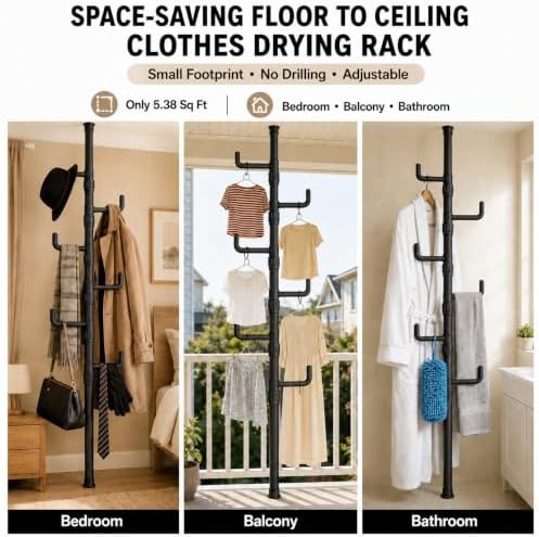 Black floor to ceiling tension rack — photo 3