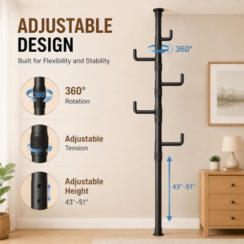 Black floor to ceiling tension rack — photo 4