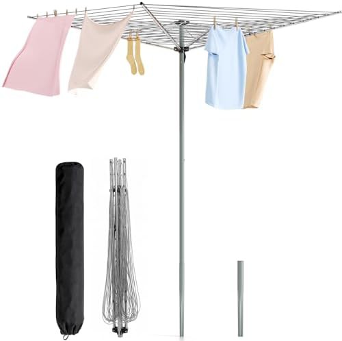 Outdoor umbrella clothes drying rack 164 feet