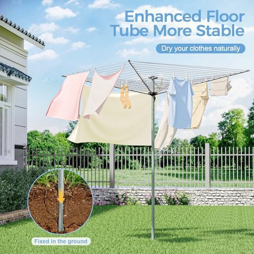 Outdoor umbrella clothes drying rack 164 feet — photo 5