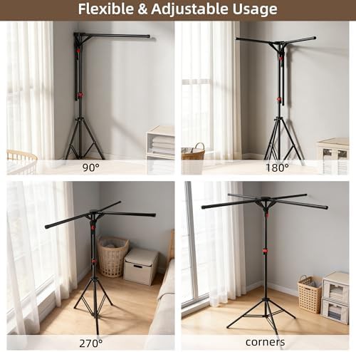 Adjustable height foldable clothes drying rack — photo 5