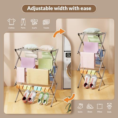 Accordion retractable rack with shoe storage — photo 5