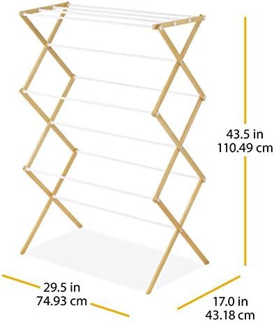 Wooden three tier accordion laundry rack — photo 3