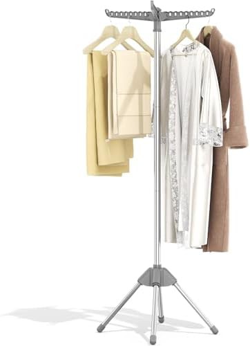 Rotatable three arm tripod laundry rack