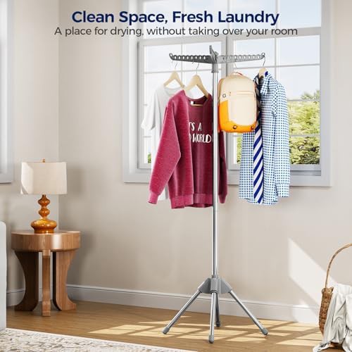 Rotatable three arm tripod laundry rack — photo 4
