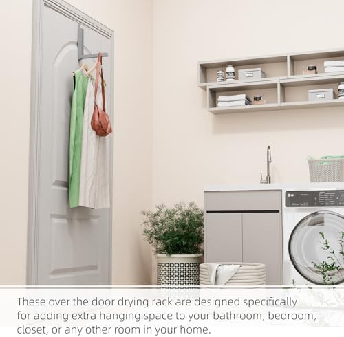 Gray folding over the door laundry rack — photo 5