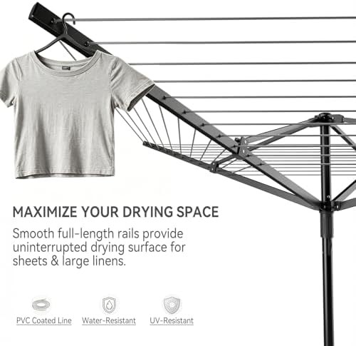 Four arm umbrella rotary outdoor clothesline — photo 4