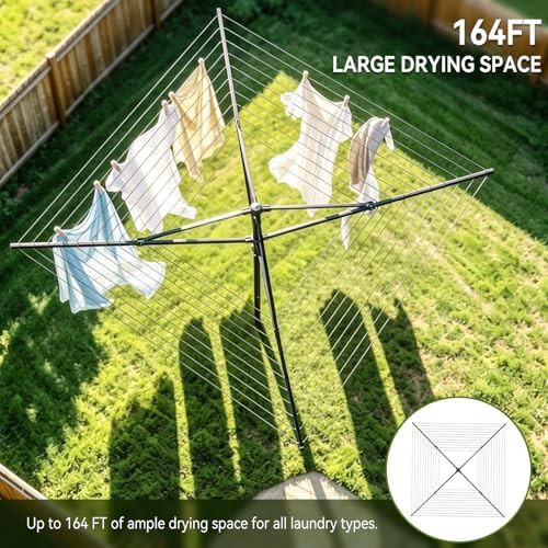 Four arm umbrella rotary outdoor clothesline — photo 5