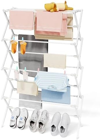 Four tier tall vertical laundry tower