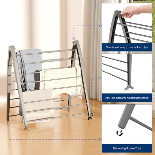 Grey Spacemaker folding indoor clothes organizer — photo 5