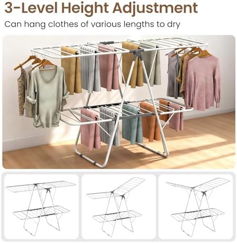Metal foldable two tier laundry dryer — photo 5