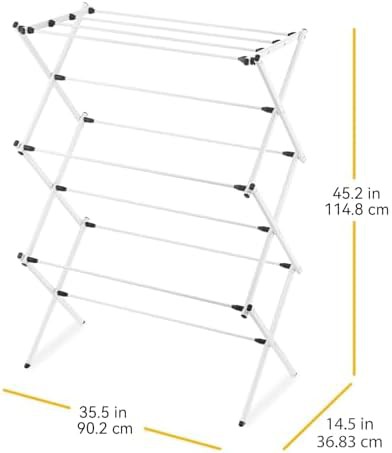 White three tier expandable clothes rack — photo 3