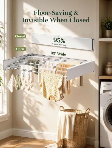 Wall mounted collapsible five rod rack — photo 2