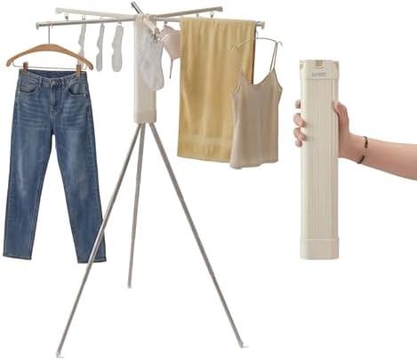 Tripod portable drying rack with poles