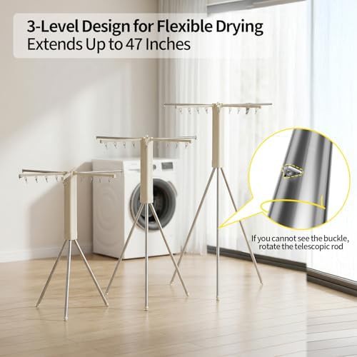 Tripod portable drying rack with poles — photo 4