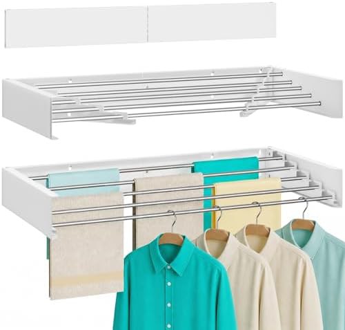 Foldable wall mounted clothes drying rack 31.6 in