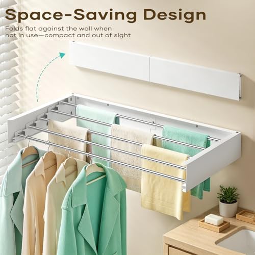 Foldable wall mounted clothes drying rack 31.6 in — photo 2