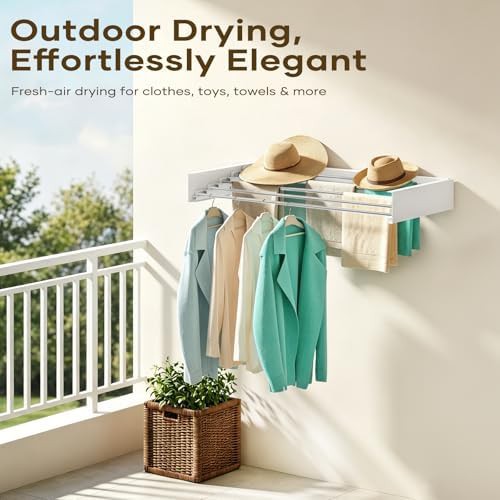 Foldable wall mounted clothes drying rack 31.6 in — photo 3