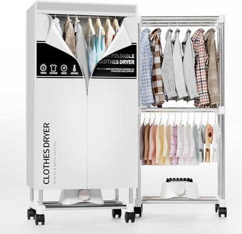 Grey electric laundry drying machine