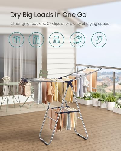 Foldable metal airer with medium frame — photo 3