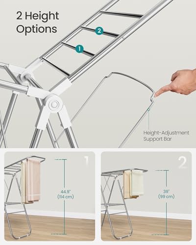Foldable metal airer with laundry clips — photo 4